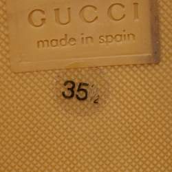 Pre Owned Gucci White Leather GG Marmont Espadrille Mules Size 35.5