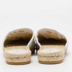 Pre Owned Gucci White Leather GG Marmont Espadrille Mules Size 35.5