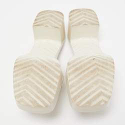 Gucci White Rubber Block Heel Slide Sandals Size 35