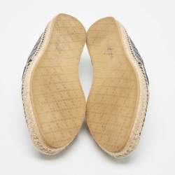 Gucci Black Microguccissima Leather Slip On Espadrille Flats Size 38