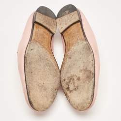Gucci Pink Leather Jordaan Loafers Size 37