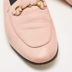 Gucci Pink Leather Jordaan Loafers Size 37