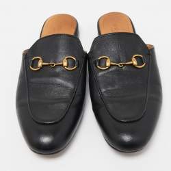 Gucci Black Leather Princetown Mules Size 36  