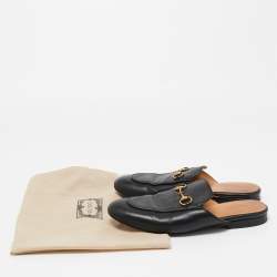 Gucci Black Leather Princetown Mules Size 36  