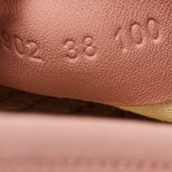 Pre Owned Gucci Pink GG Canvas and Leather Espadrille Flats Size 38