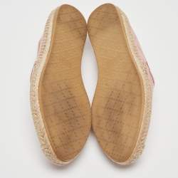 Gucci Pink GG Canvas and Leather Espadrille Flats Size 38