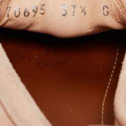 Pre Owned Gucci Light Pink Suede Bamboo Tassel Slip On Loafers Size 37.5