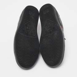 Gucci Black Leather Ace Web Low Top Sneakers Size 38.5