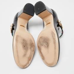 Pre Owned Gucci Black Patent Leather Lois Bee Mary Jane Pumps Size 37