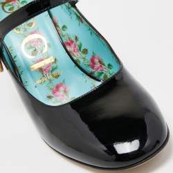 Pre Owned Gucci Black Patent Leather Lois Bee Mary Jane Pumps Size 37