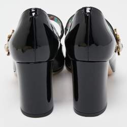 Pre Owned Gucci Black Patent Leather Lois Bee Mary Jane Pumps Size 37