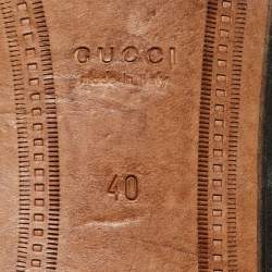 Pre Owned Gucci Cream Leather Bee & Star Embroidered Jordaan Loafers Size 40