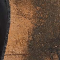 Pre Owned Gucci Black Leather and Fur Princetown Flat Mules Size 41