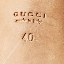 Pre Owned Gucci Off-White Leather Saddle Soft Lux Ankle Cuff Sandals Size 40