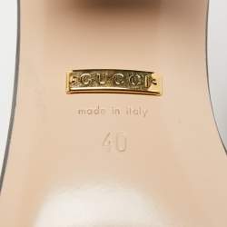 Pre Owned Gucci Black Leather GG Marmont Ankle Strap Sandals Size 40