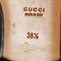 Pre Owned Gucci Black Leather Jordaan Loafers Size 38.5