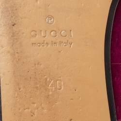 Pre Owned Gucci Purple/Beige Velvet and Fur Princetown Flat Mules Size 40