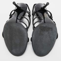 Gucci Black Patent Caged Sandals Size 38