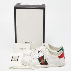 Gucci White Leather Ace Low Top Sneakers Size 38