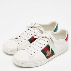 Gucci White Leather Ace Low Top Sneakers Size 38