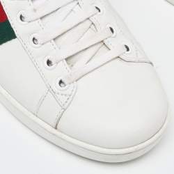 Gucci White Leather Ace Low Top Sneakers Size 38