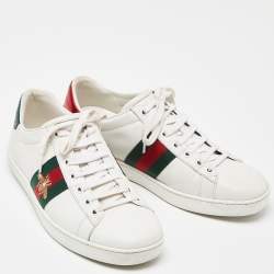 Gucci White Leather Ace Low Top Sneakers Size 38