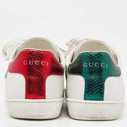 Gucci White Leather Ace Low Top Sneakers Size 38