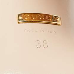 Pre Owned Gucci Red/Beige Watersnake and Glossy Leather Nimue Bow Pumps Size 38