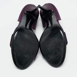 Pre Owned Gucci Purple Satin Crystal Embellished Sandals Size 40