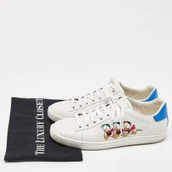 Gucci x Disney White/Blue Leather Huey, Dewey and Louie Ace Sneakers Size 36