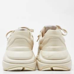 Pre Owned Gucci x Disney Donald Duck Cream Leather Rhyton Sneakers Size 38