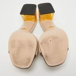 Gucci Light Pink Leather Cut Out Interlocking G Slide Sandals Size 41.5