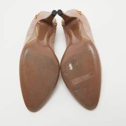 Pre Owned Gucci Pink Leather Guccissima Pumps Size 35.5