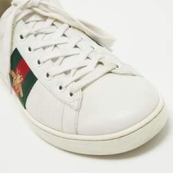 Gucci White Leather Ace Low Top Sneakers Size 37