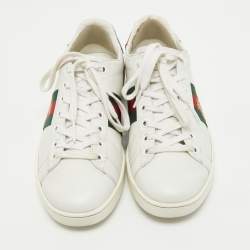 Gucci White Leather Ace Low Top Sneakers Size 37