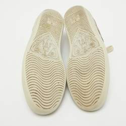 Gucci Brown/Beige Monogram Canvas Ace Low Top Sneakers Size 37.5