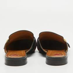 Gucci Black Leather Peyton Mules Size 40 