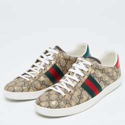 Gucci Brown Monogram Canvas Ace Low Top Sneakers Size 41