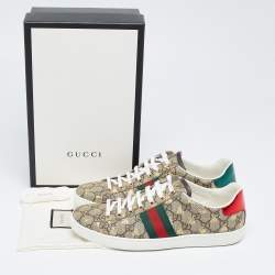 Gucci Brown Monogram Canvas Ace Low Top Sneakers Size 41