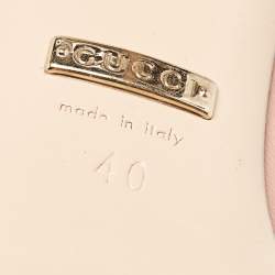 Pre Owned Gucci Pink Leather Horsebit Platform Pumps Size 40