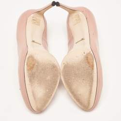 Pre Owned Gucci Pink Leather Horsebit Platform Pumps Size 40