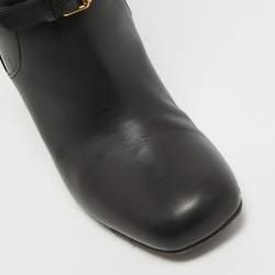 مملوكة مسبقًا Gucci Black Leather Horsebit Knee Length Boots Size 36.5