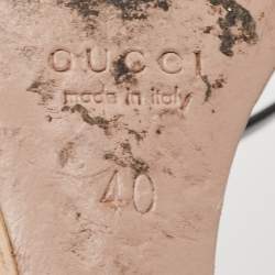 Gucci Black Patent Studded Cork Wedge Sandals Size 40