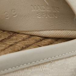 مملوكة مسبقًا حذاء فلات إسبادريل غوتشي جلد وكانفاس جي جي رصاصي فاتح مقاس 39