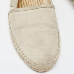 مملوكة مسبقًا حذاء فلات إسبادريل غوتشي جلد وكانفاس جي جي رصاصي فاتح مقاس 39