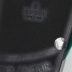 Pre Owned Gucci Green Velvet Horsebit Flat Mules Size 36