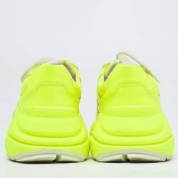 Gucci Neon Yellow Leather Rhyton Sneakers Size 39