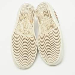 Gucci Multicolor Leather and Canvas Graphic Print Ace Sneakers Size 37