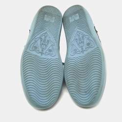Gucci Blue Leather Flower Sequins Embellished Ace Low Top Sneakers Size 36
