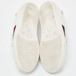 Gucci White Leather Embellished Pineapple Strap Ace Sneakers Size 35